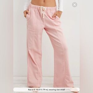 NWT Aerie Me-Day Tie Waist Pink Pant - Size M